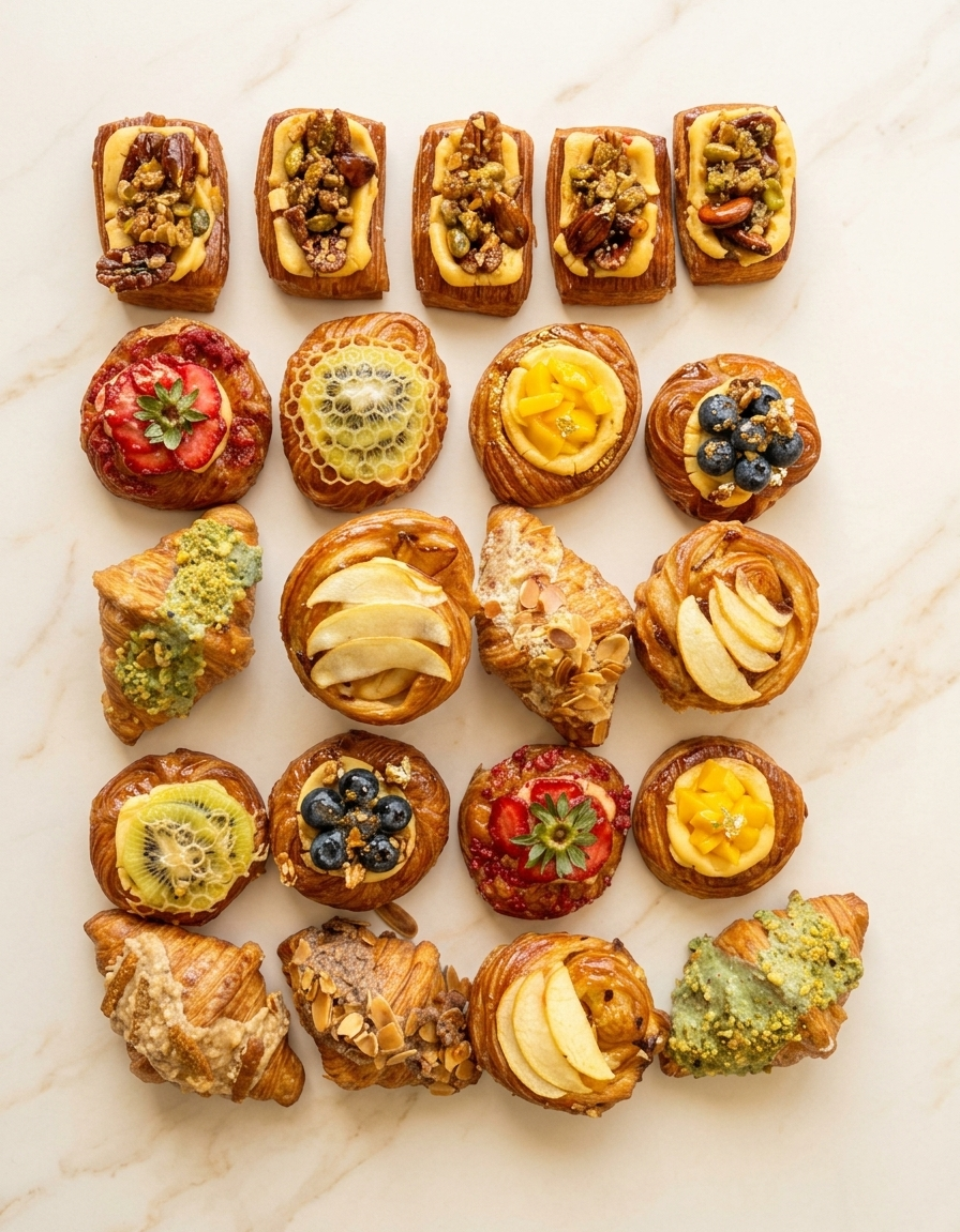 ALAMAD pastries with fruit and assorted toppings